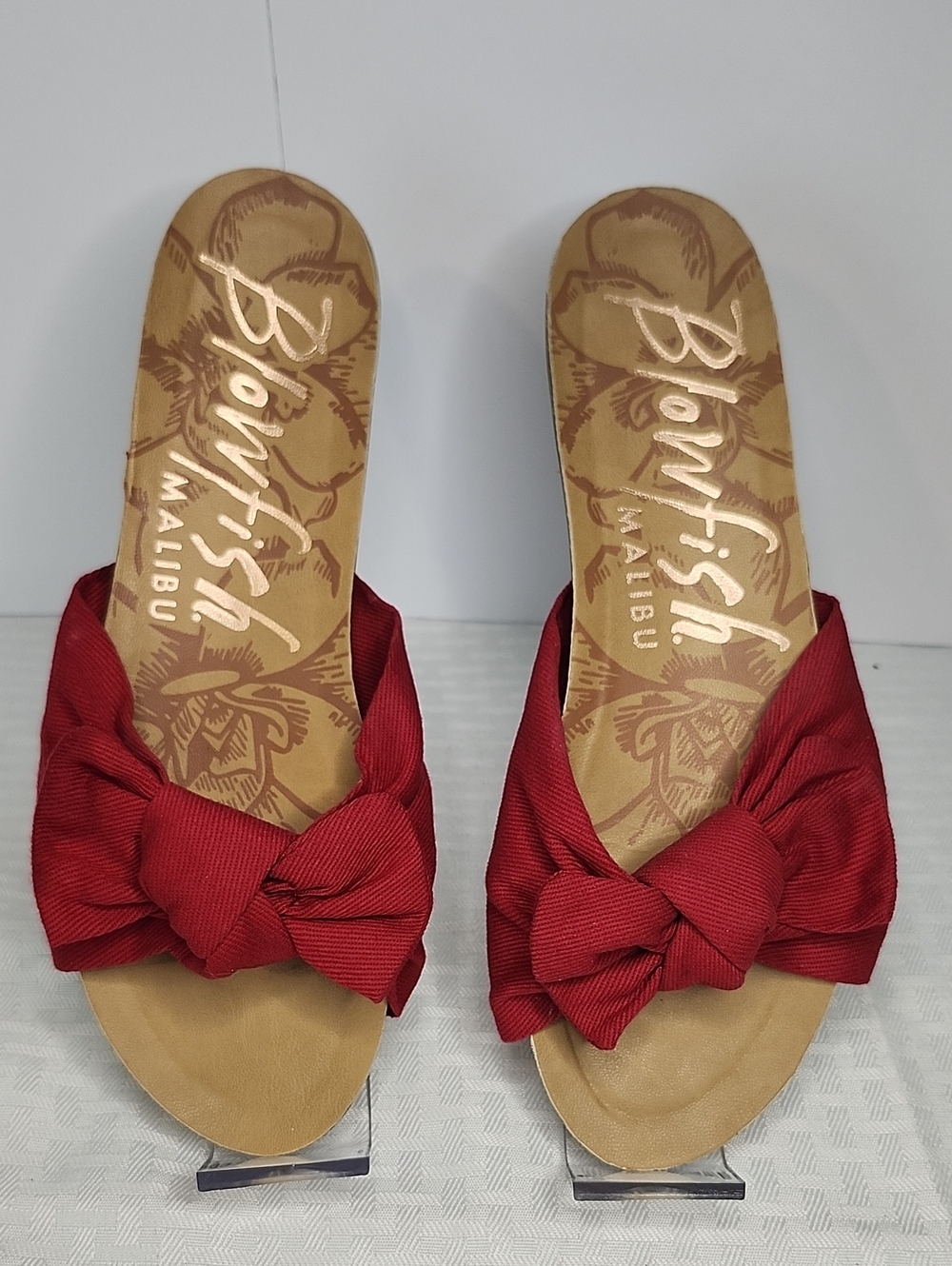 Blowfish Red Bow Slide Sandals sz 8